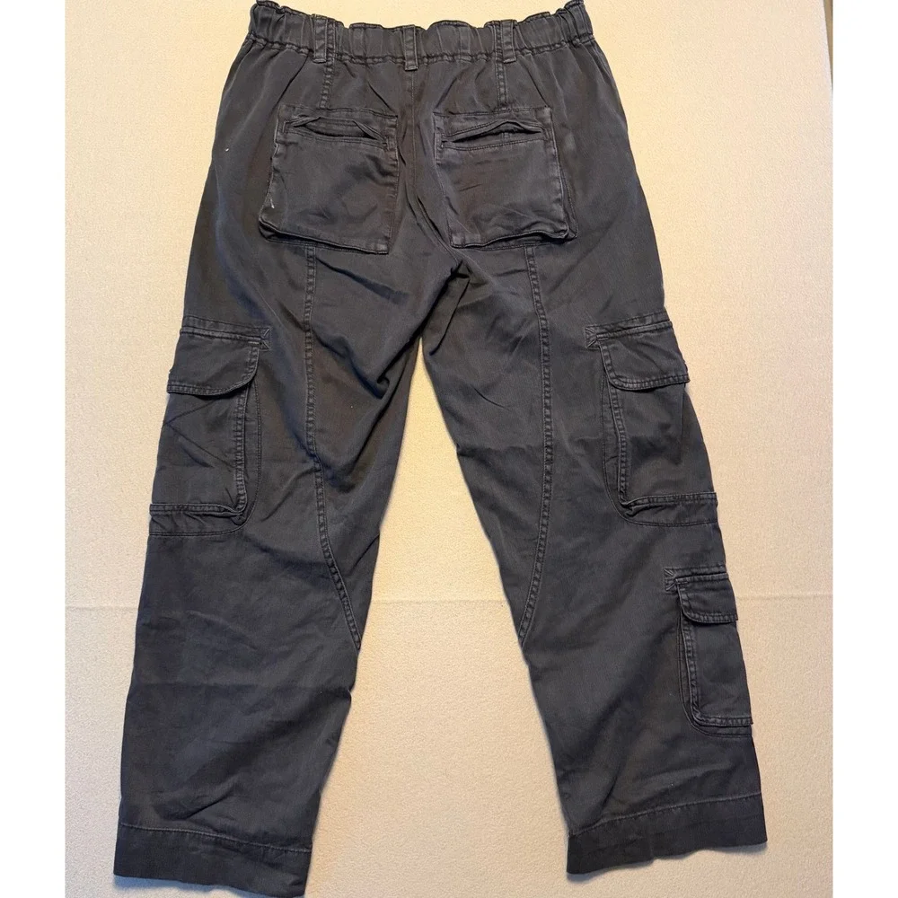 Free People We The Free Tahiti Pull-On Cargo Pants Black Women Size Small
